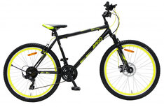 Next Level 26 Inch 47 cm Unisex 21V V-Brakes Zwart/Geel