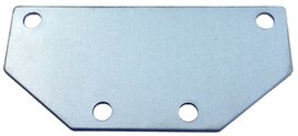 bevestigingsplaatje voor reflector zilver 9,5 x 4,5 cm