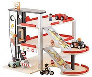 parkeergarage jongens 47 x 57 cm hout rood