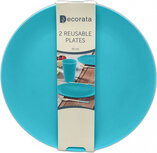 herbruikbare borden 25 cm blauw 2 stuks