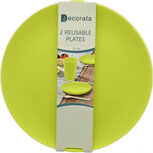 herbruikbare borden 20 cm lichtgroen 2 stuks