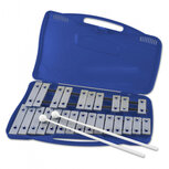 xylofoon junior 39 x 23,5 cm aluminium zilver/blauw