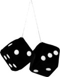spiegelhanger dobbelstenen 9 x 9 x 9 cm zwart