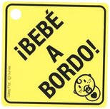 bordje Beb&eacute; a Bordo! spaans 12,5 x 12,5 cm geel