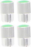 ventieldoppen aluminium zilver/groen 4 stuks