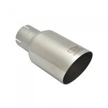 uitlaatsierstuk rond/schuin &Oslash;80/50 mm 180 mm geborsteld RVS zilver