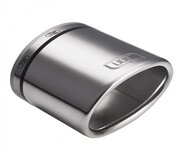 uitlaatsierstuk ovaal/schuin 95 x 65 mm &Oslash;40-55 mm 120 mm RVS zilver