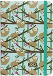 agenda 2022 Sloths 12,7 x 17,8 cm papier groen