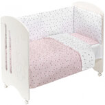 ledikant Lovely Kroon 124 x 64 cm wit/roze 4-delig