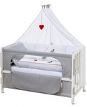 ledikant/co-sleeper Adam &amp; Owl 126 x 66 cm wit 9-delig