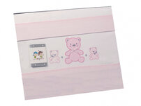 laken set kinderwagen roze beren 3-delig