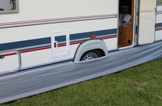 caravan tochtstrook 450 x 60 cm polyester grijs