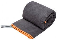 reishanddoek 135 x 70 cm polyester grijs/oranje