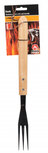 barbecue vork luxe eikenhout 41 cm zwart