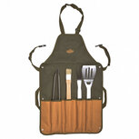 barbecueschort gereedschap RVS/canvas 5-delig