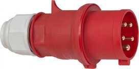 CEE-stekker 400V/32A IP44 17,5 cm rood