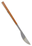 dinermes 22,5 x 2 cm RVS/hout naturel/zilver