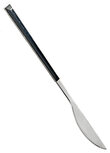 dinermes 22,5 x 2 cm RVS zwart/zilver