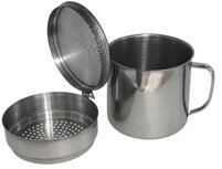olievergiet visvet 800 ml 14 cm RVS zilver 2-delig