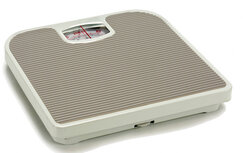 weegschaal analoog 130 kg 24 x 27 x 4 cm grijs