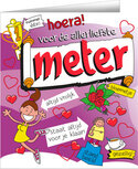 wenskaart meter cartoon dames 14 x 16 cm karton