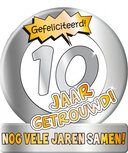wenskaart 10 jaar getrouwd 14 x 16 cm karton