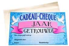 cadeaucheque Getrouwd 34,5 cm papier blauw/roze