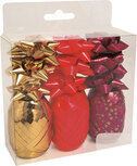 sierlint strik 20 meter rood/paars/goud 12-delig