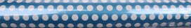 cadeaupapier metallic stippen 70 x 200 cm blauw/wit
