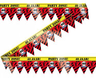 slinger Party Tape 40 jaar 12 meter rood/geel