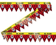 slinger Party Tape 18 jaar 12 meter rood/geel