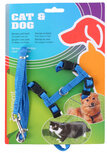 honden-/kattentuigje 30-40 x 120 cm nylon blauw 2-delig
