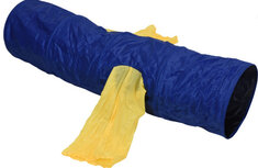kattentunnel 30 x 115 cm polyester blauw/geel