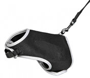 kattentuig met riem 24-42 cm x 1,2 m mesh zwart