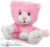 Roze Pluche Knuffel Kat (Give Me A Smile) 20 cm | Cat Plush Toy | Kat Peluche Knuffel | Knuffeldier voor kinderen | Extra lief en extra zacht!