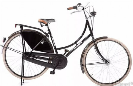 Classic De Luxe 28 Inch 50 cm Dames 3V Terugtraprem Zwart