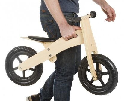 Loopfiets 12 Inch Junior Zwart/Blank