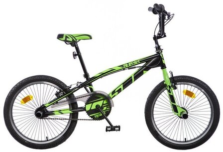 BMX fiets 20 Inch 47 cm Unisex V-Brakes Zwart/Groen