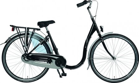 moederfiets 28 Inch 48 cm Dames 3V Terugtraprem Zwart