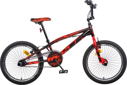 BMX fiets 20 Inch 47 cm Unisex V-Brakes Zwart/Rood