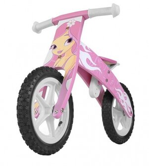 loopfiets Flip Pink 12 Inch Junior Roze