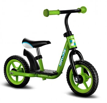 loopfiets 10 Inch Junior Groen/Zwart