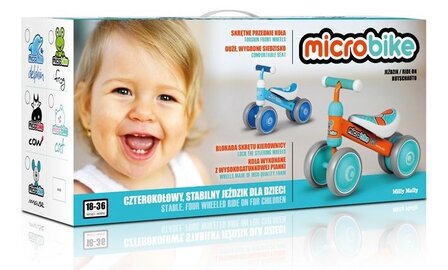 Loopfiets Micro muis Junior Oranje/Lichtblauw