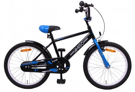 BMX Fun 20 Inch 32 cm Jongens Terugtraprem Zwart/Blauw