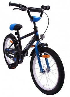 BMX Fun 18 Inch 24 cm Jongens Terugtraprem Zwart/Blauw
