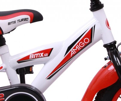 BMX Turbo 12 Inch 19 cm Jongens Terugtraprem Wit