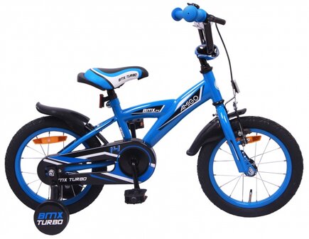 BMX Turbo 14 Inch 21 cm Jongens Terugtraprem Blauw