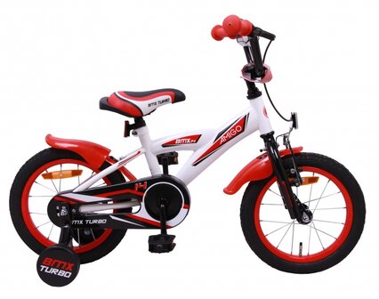 BMX Turbo 14 Inch 21 cm Jongens Terugtraprem Wit