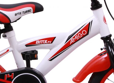 BMX Turbo 14 Inch 21 cm Jongens Terugtraprem Wit