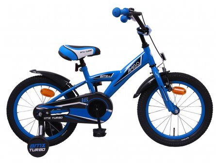 BMX Turbo 16 Inch 23 cm Jongens Terugtraprem Blauw